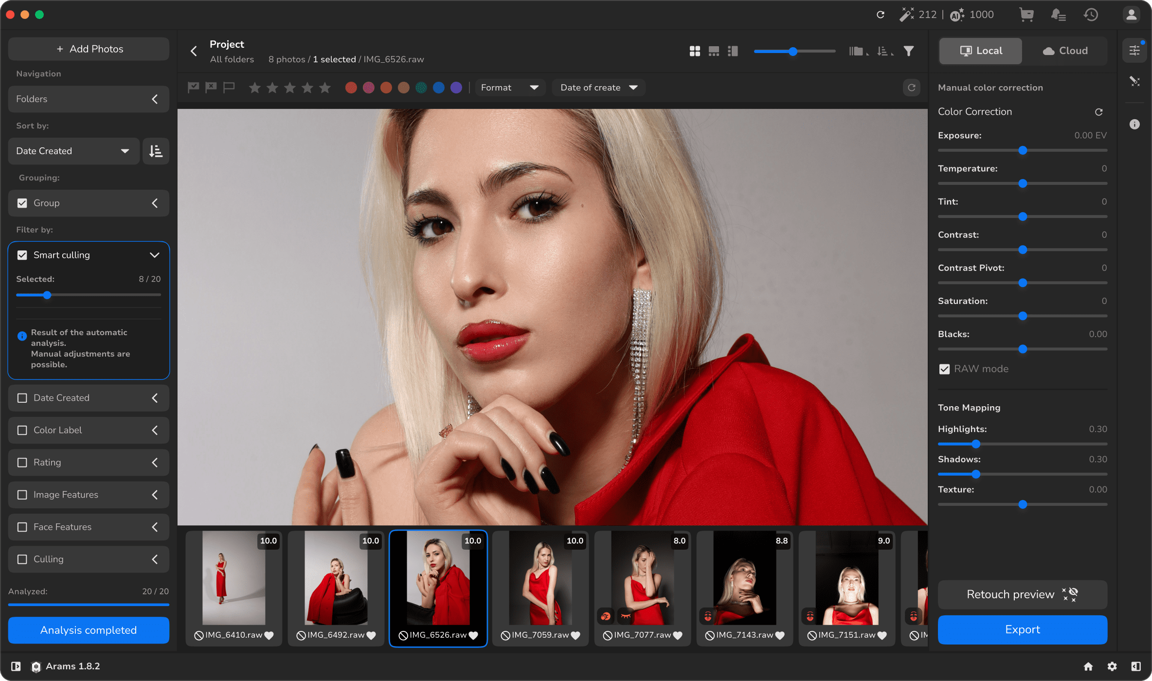 Selezione intelligente delle foto con AI