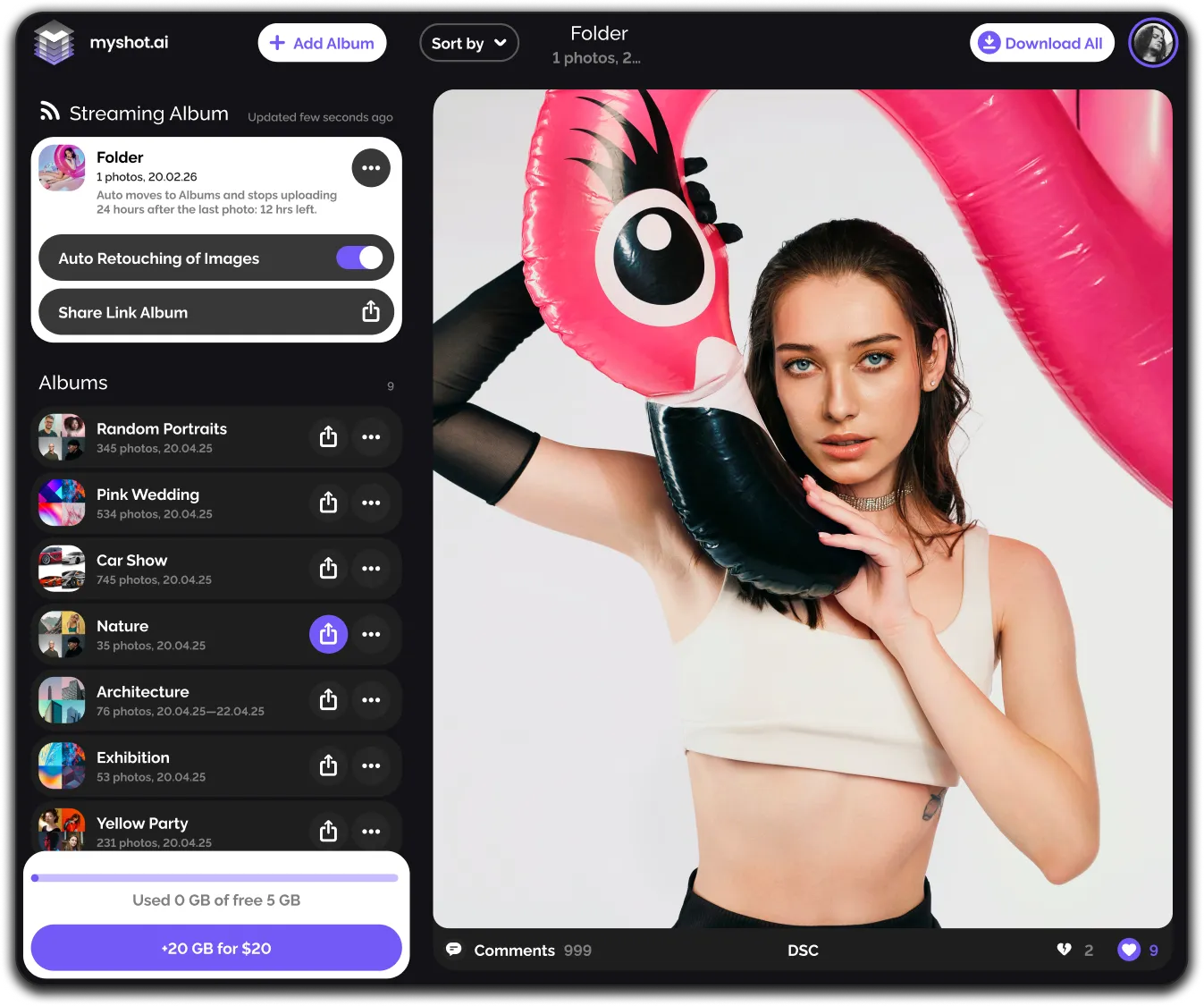 Interface Arams — Complete photographer workflow